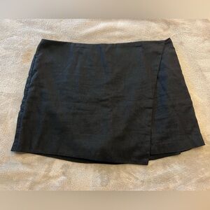 A&F Scarlett Linen Blend Wrap Mini-Skort